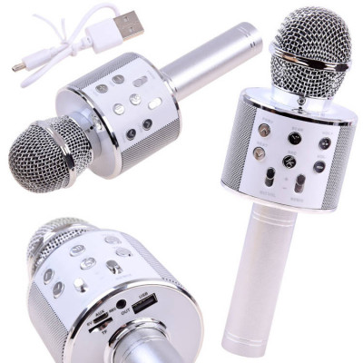 Bezdrôtový karaoke mikrofón – Biely